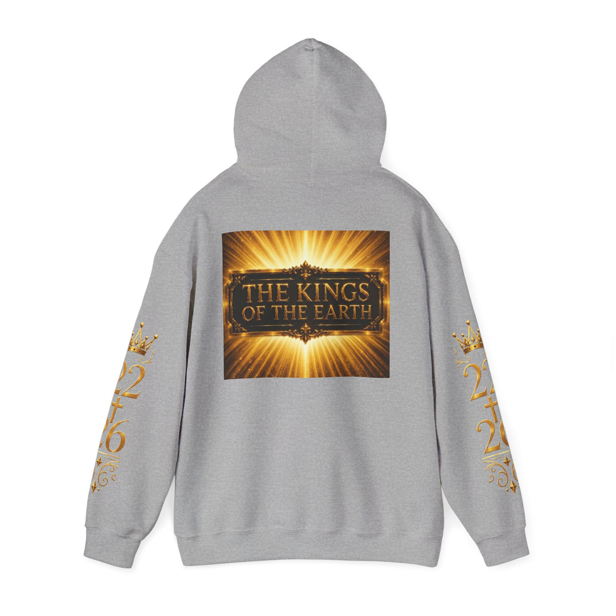 The Kings of the Earth Hoodie – Gold Radiant Crown Sweatshirt (2/6 Sleeve Design)