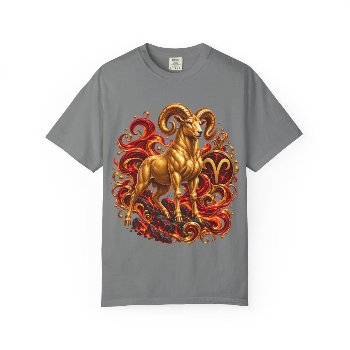 Aries Zodiac T-Shirt — Bold Ram Astrology Tee ("Aries")
