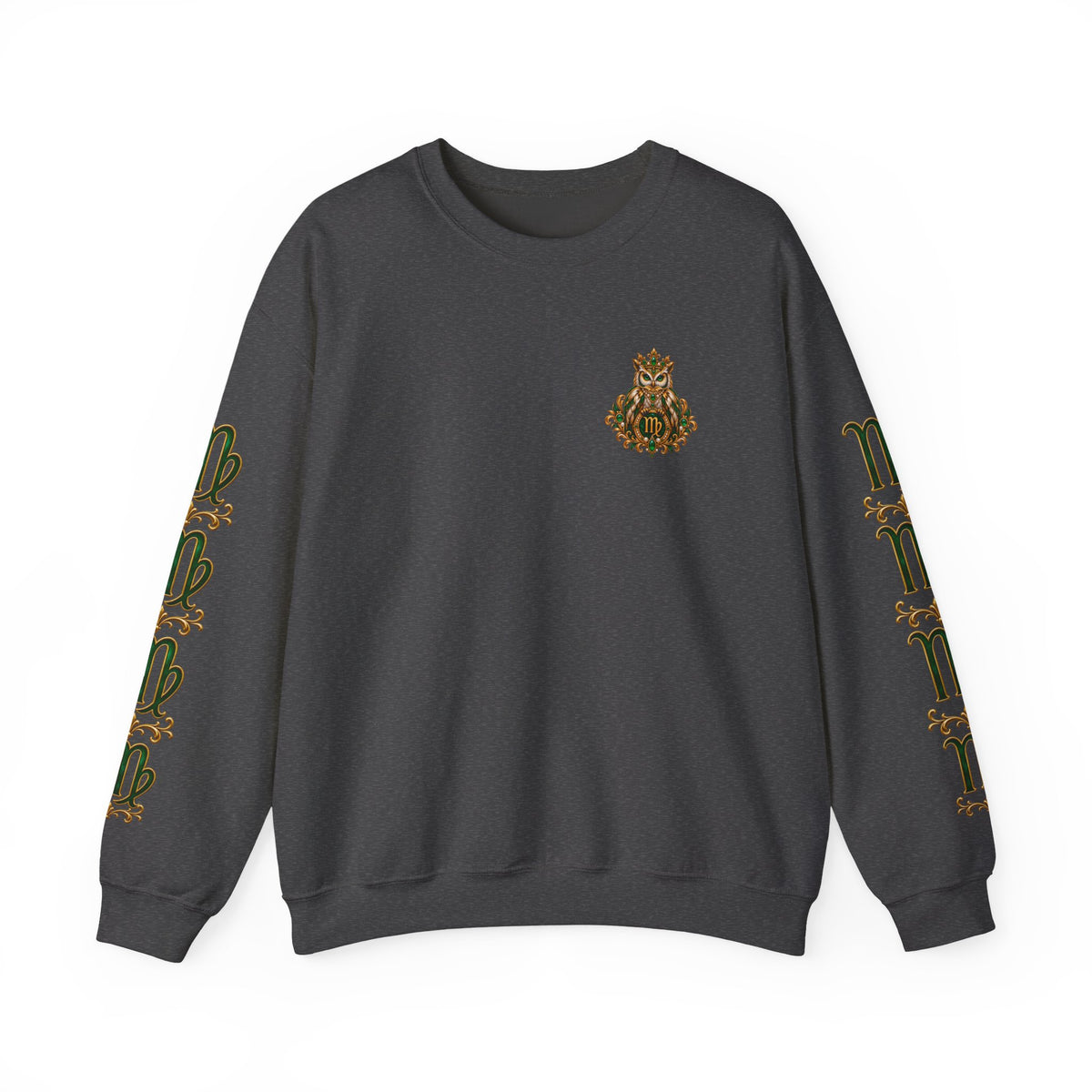 Virgo Zodiac Crewneck Sweatshirt — Owl Virgo Astrology Pullover