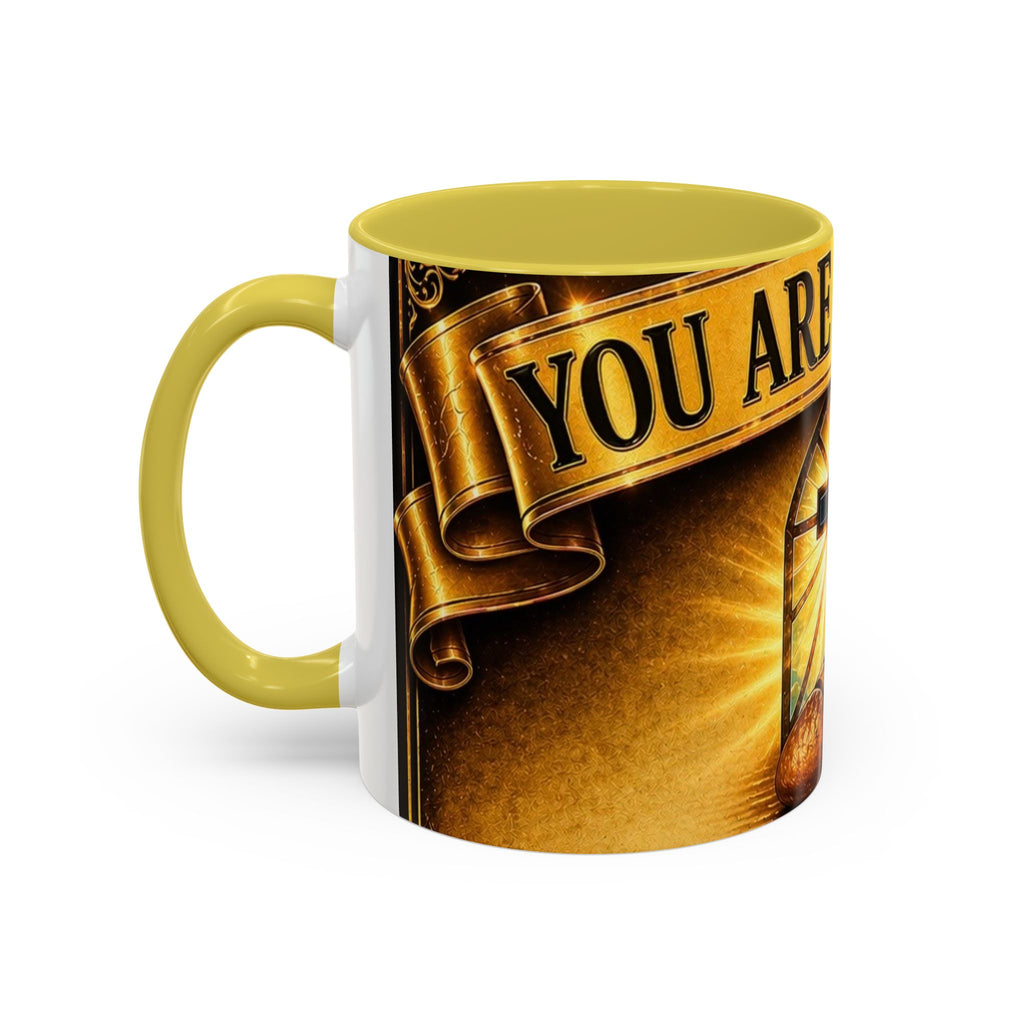 You Are Not Alone Christian Mug — Communion Cross & Bread Chalice Coffee Cup