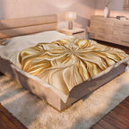 Gold Embossed Floral Velveteen Plush Blanket