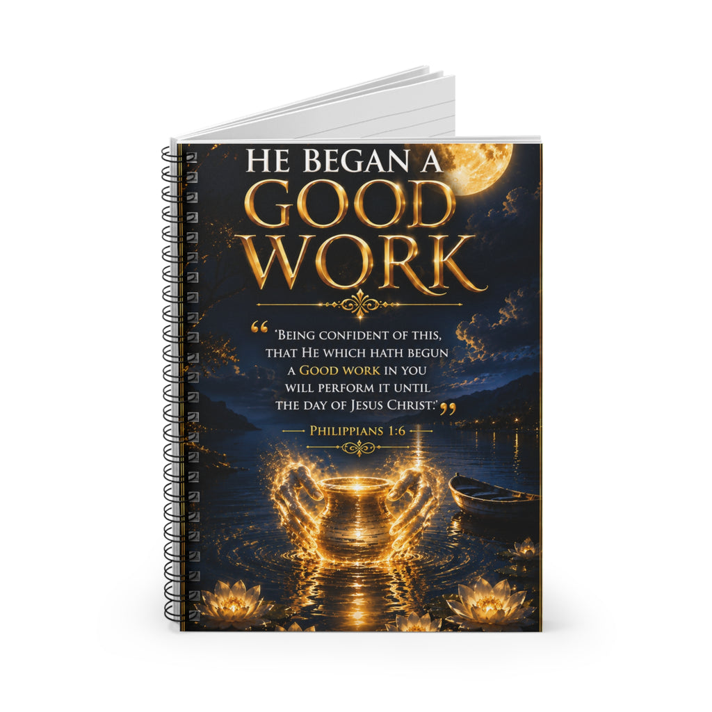 Spiral Notebook — 'He Began a Good Work' Inspirational Christian Journal