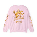 Built Right Crewneck Sweatshirt — "Built Right: Beautiful, Brave, Brilliant" Gold Graphic