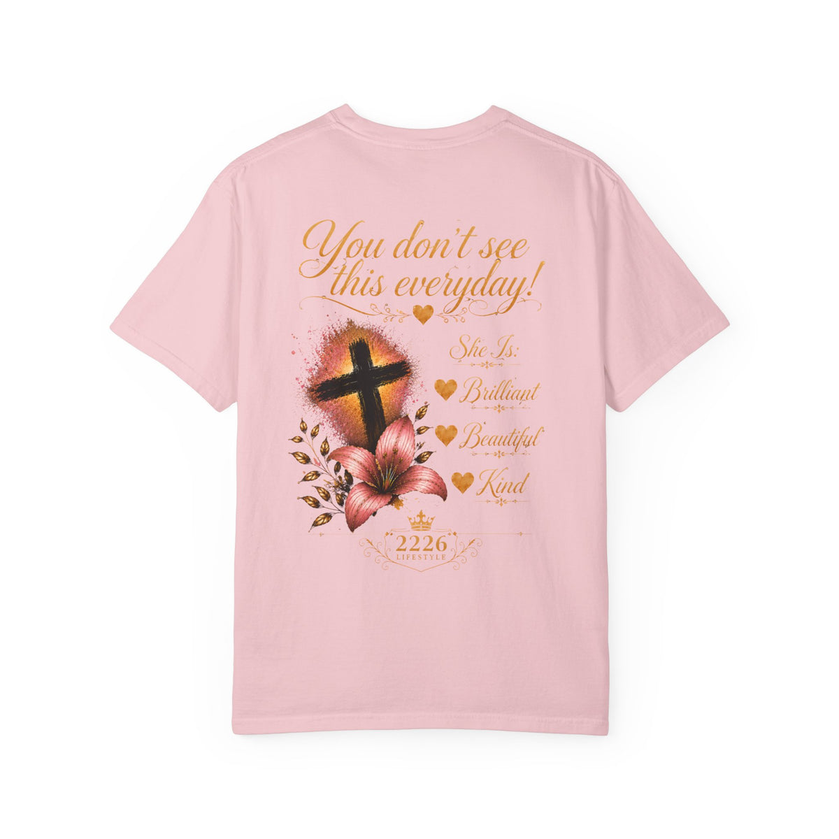 Christian Cross Floral T-Shirt — “You Don’t See This Everyday” Inspirational Tee