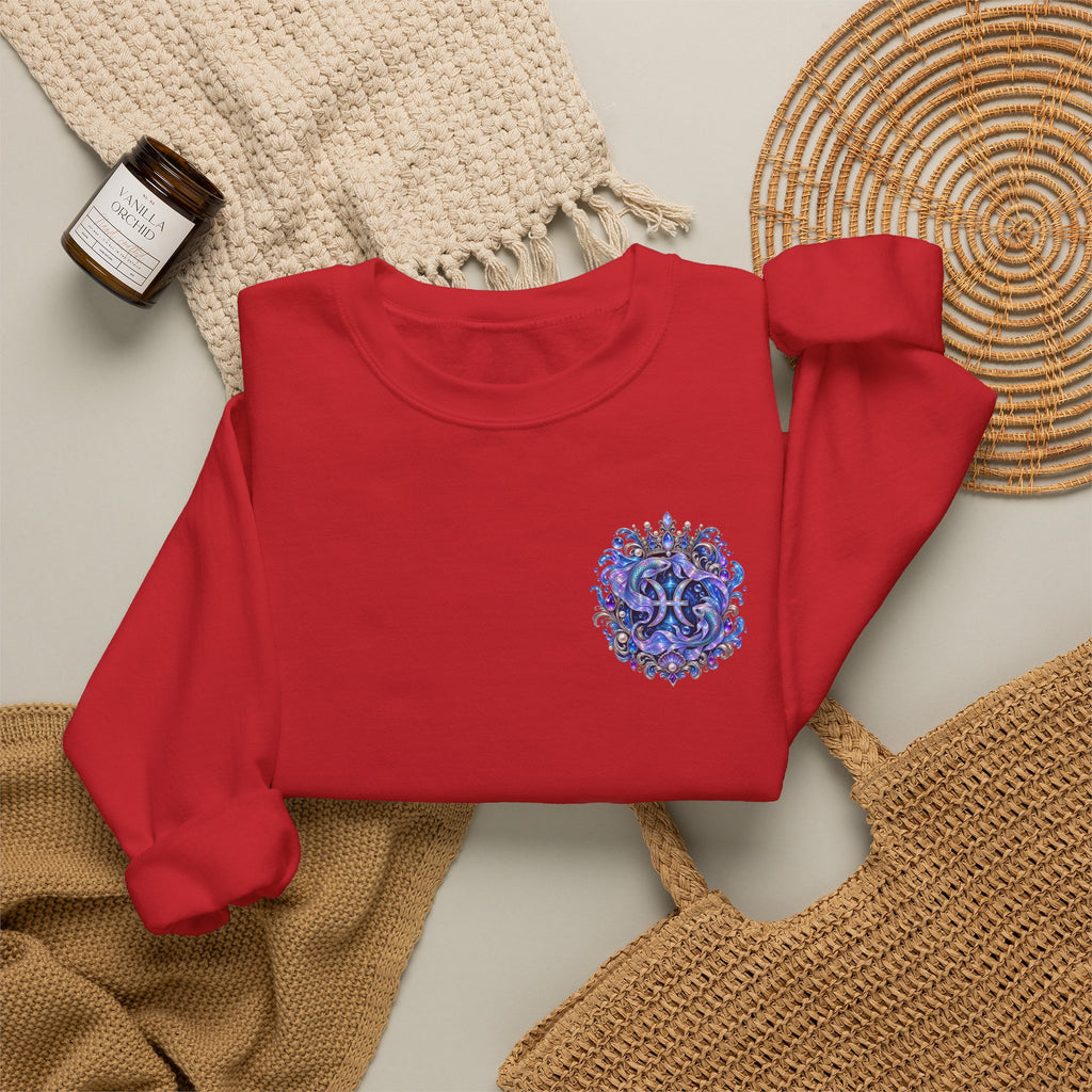 Pisces Shark Zodiac Crewneck Sweatshirt — Mystical Ocean Astrology Pullover