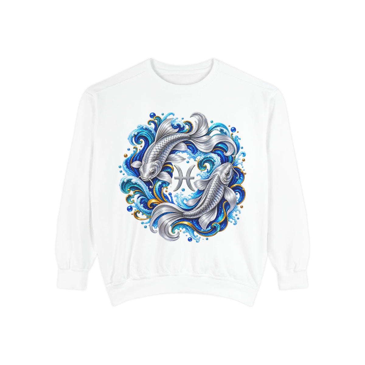 Pisces Zodiac Sweatshirt – Artistic Koi Fish Horoscope Pullover