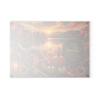 Thankful Harvest Glass Cutting Board — Autumn Cornucopia with "Give Thanks" Scripture