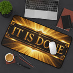Desk Mat — "It Is Done" Gold Radiant Motivational Desk Mat