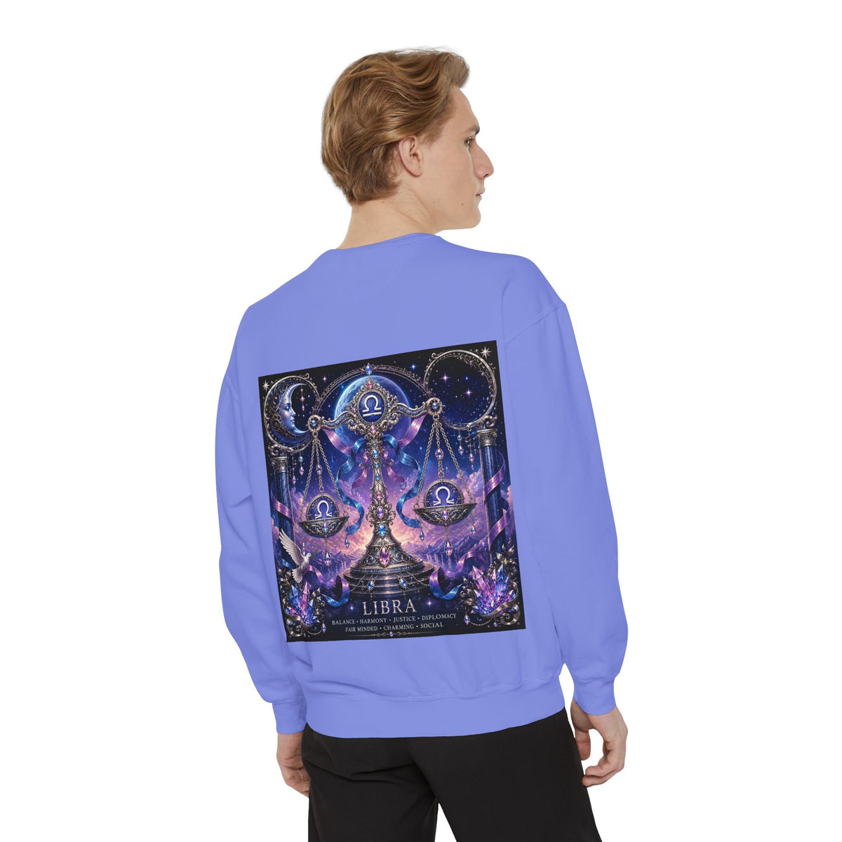 Libra Zodiac Sweatshirt — Scales Astrology Graphic Crewneck
