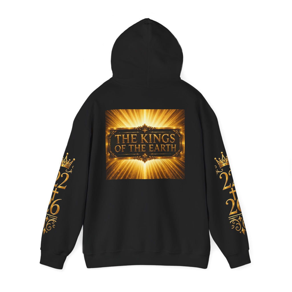 The Kings of the Earth Hoodie – Gold Radiant Crown Sweatshirt (2/6 Sleeve Design)
