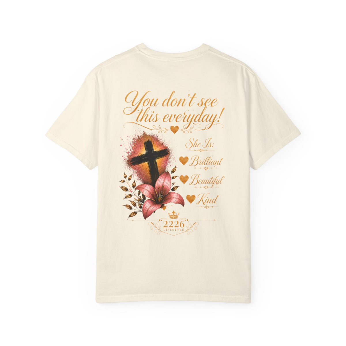 Christian Cross Floral T-Shirt — “You Don’t See This Everyday” Inspirational Tee