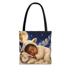 Sleeping Baby Lamb Tote Bag – Cute Nursery Moonlit Design