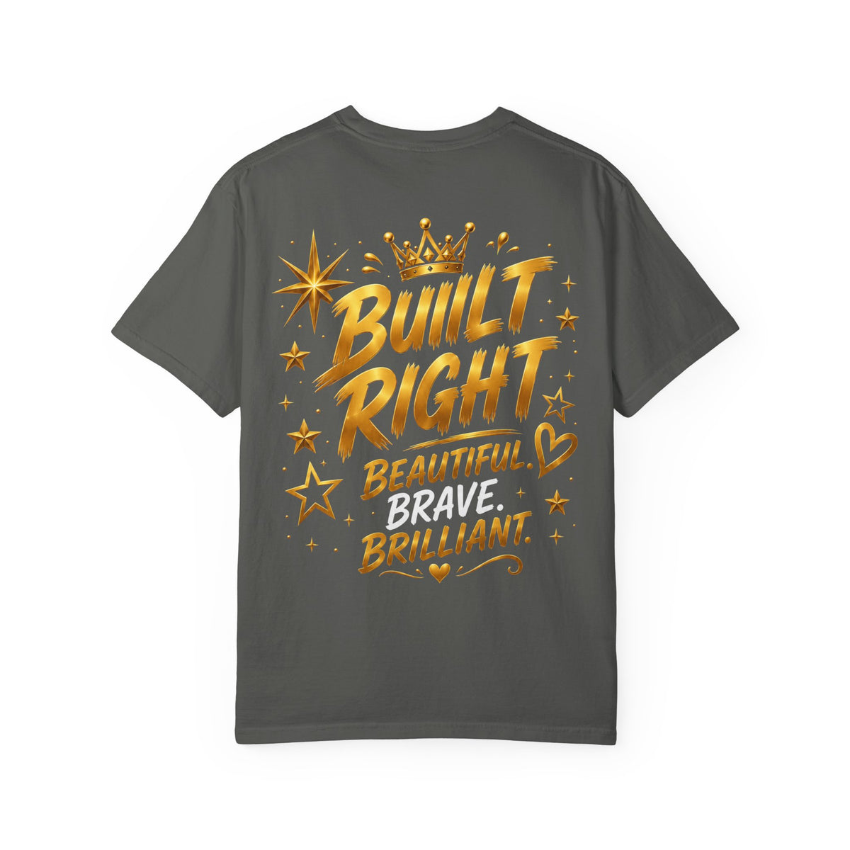Built Different Christian Lion T-Shirt — "Built Right, Beautiful, Brilliant" Inspirational Faith Tee