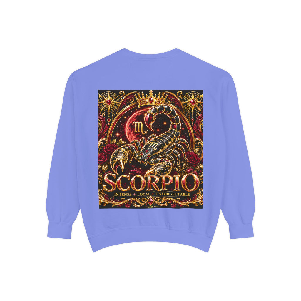 Scorpio Zodiac Sweatshirt — Regal Gold Scorpion Astrological Crewneck