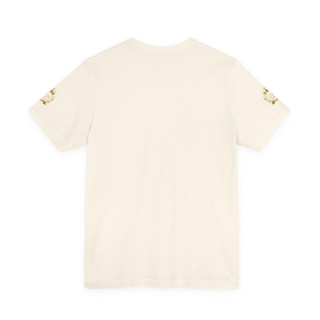 Vintage Gold Crown Tee - Minimal Royal Logo Short Sleeve Shirt