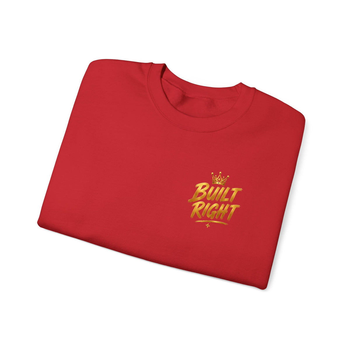 Built Right Crewneck Sweatshirt — "Built Right: Beautiful Brilliant" Gold Graphic