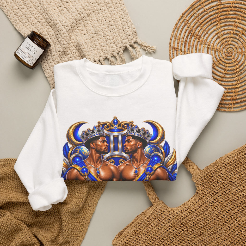 Gemini Zodiac Crewneck Sweatshirt — Twin Gods Astrology Graphic