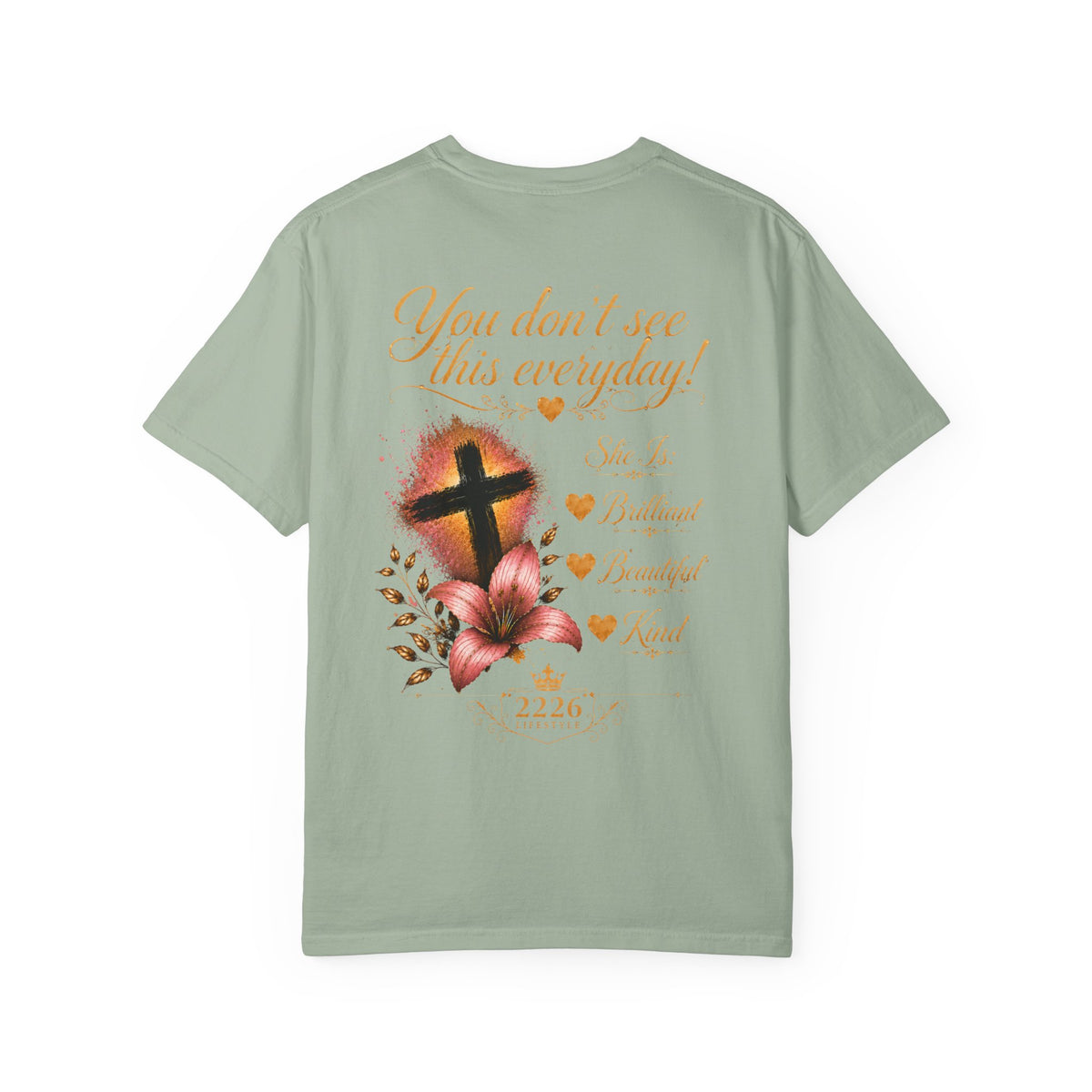Christian Cross Floral T-Shirt — “You Don’t See This Everyday” Inspirational Tee