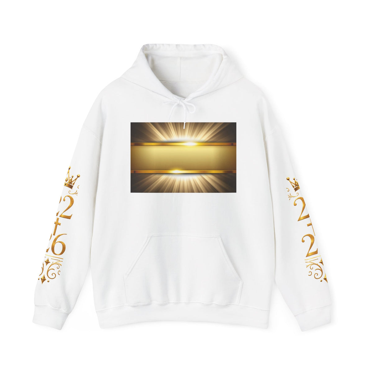 Harvest of the Earth Hoodie — Gold Crest Back Print with 2•26 Sleeve Design