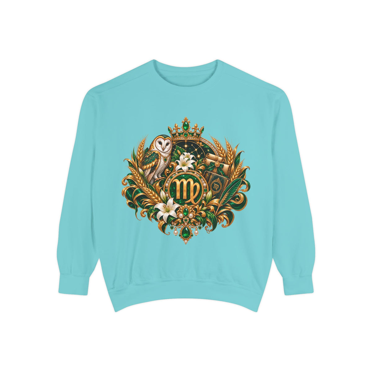Virgo Sweatshirt — Zodiac Owl Virgo Symbol Crewneck