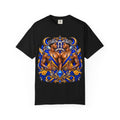 Gemini Zodiac T-Shirt — Bold Blue & Gold Twin Portrait Tee