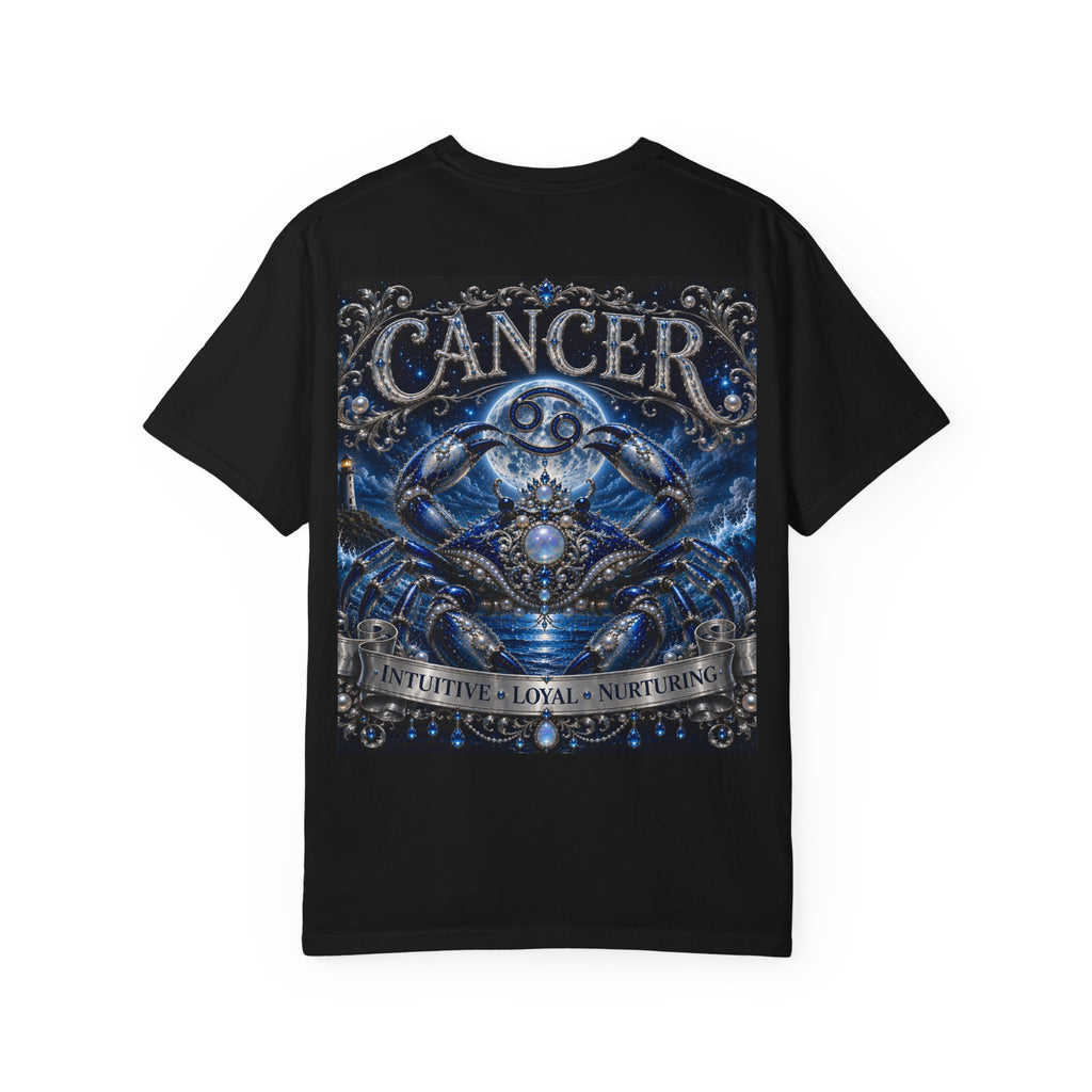 Cancer Zodiac T-Shirt — Blue Crab Astrology Tee (Intuitive, Loyal, Nurturing)