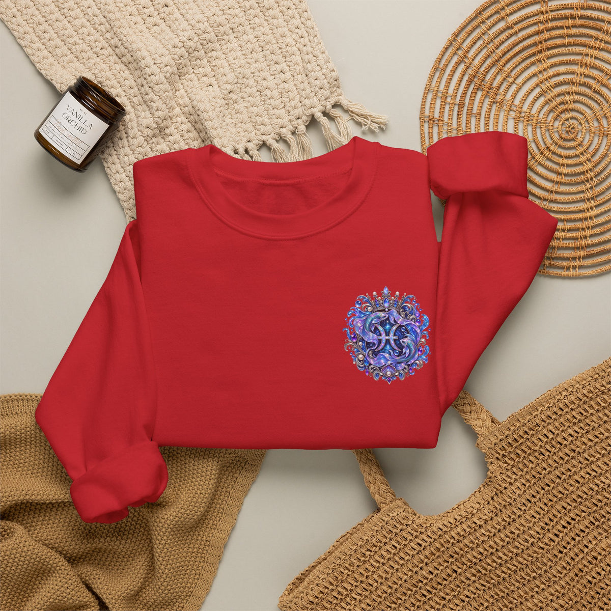 Pisces Mermaid Crewneck Sweatshirt — Zodiac Astrology Graphic Sweater