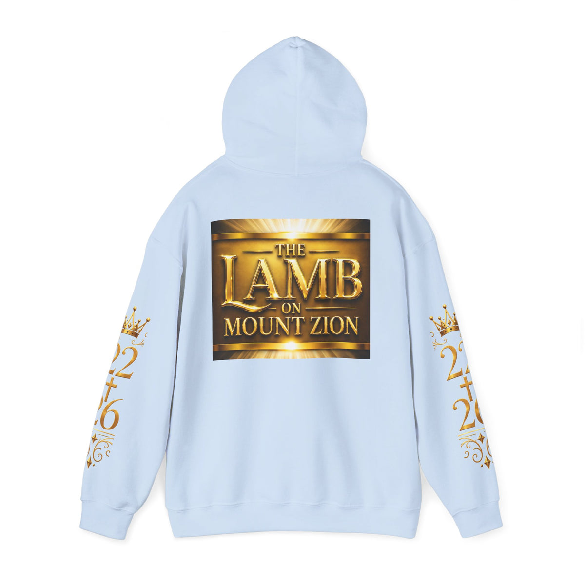 Religious Hoodie - "The Lamb on Mount Zion" Gold Faith Sweatshirt