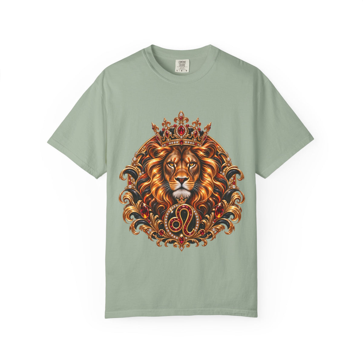 Leo Zodiac Lion T-Shirt — Regal Crowned Lion Astrology Tee