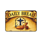 Daily Bread Christian Desk Mat — Communion Cross & Chalice Mouse Pad