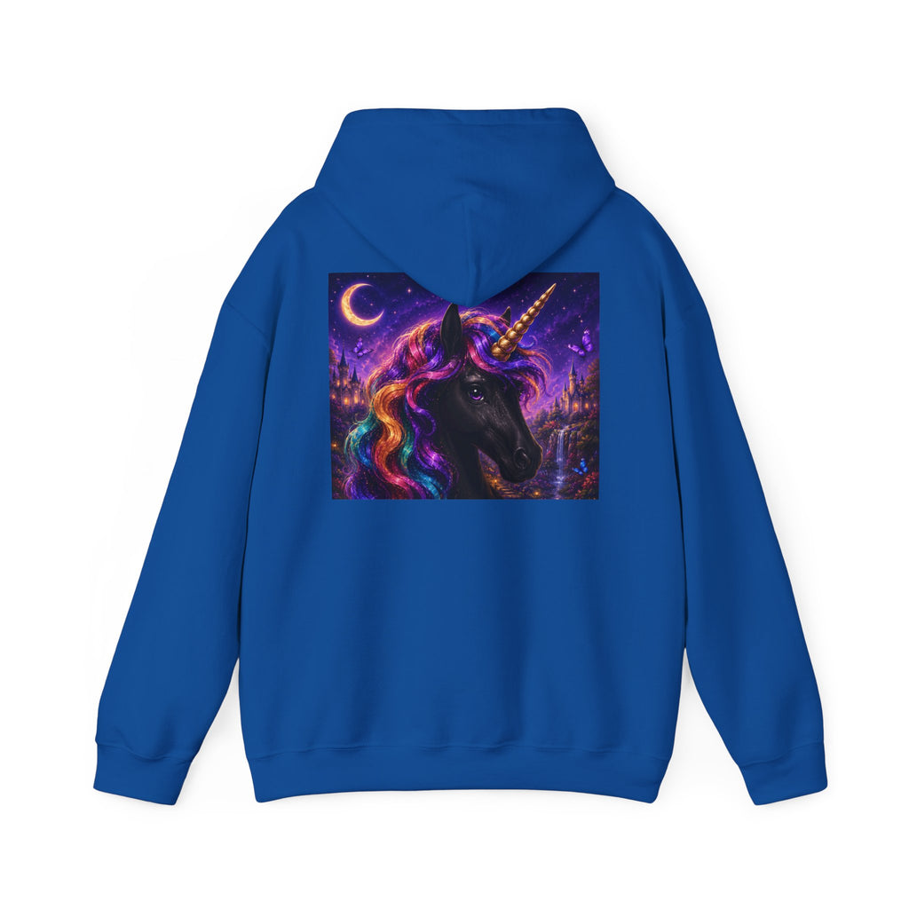 Unicorn Hoodie – Cosmic Rainbow Black Unicorn Pullover