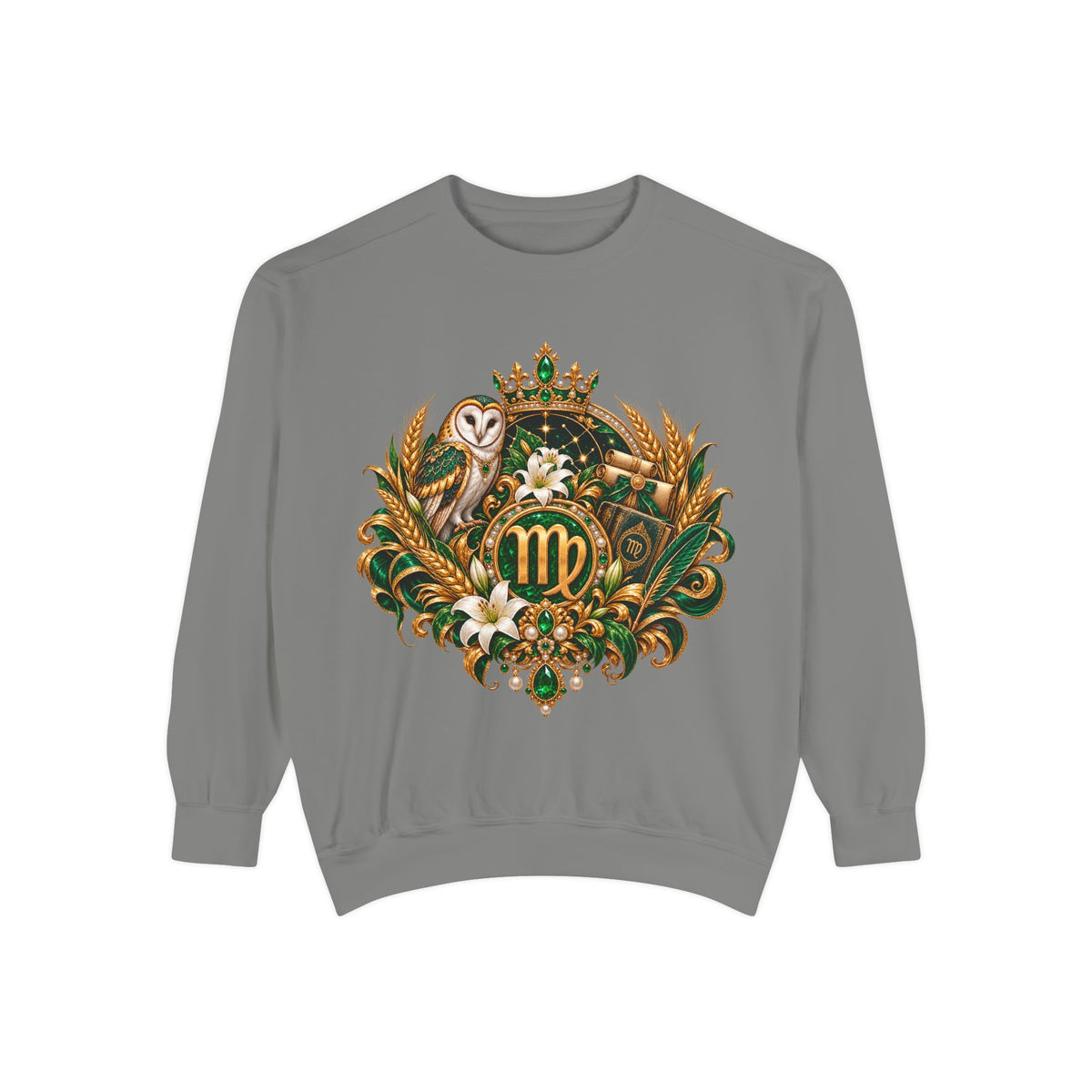 Virgo Sweatshirt — Zodiac Owl Virgo Symbol Crewneck