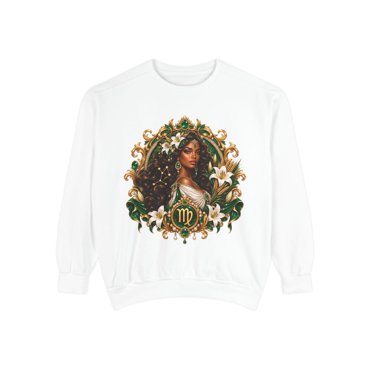 Virgo Zodiac Sweatshirt — Virgo Goddess & Owl Astrology Crewneck