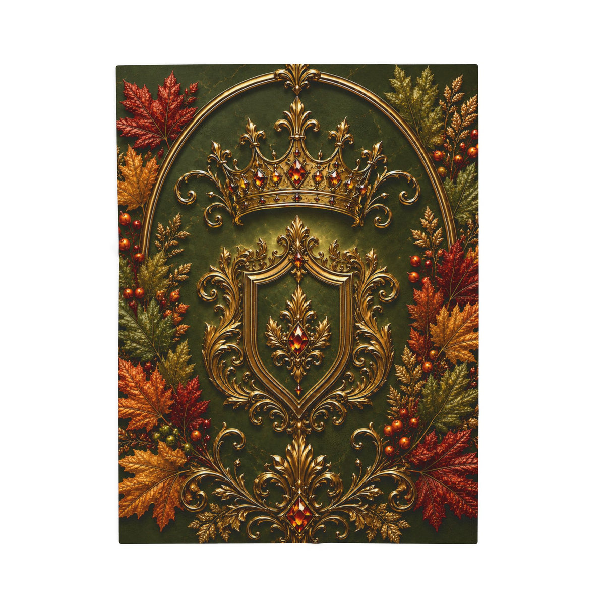 Regal Autumn Crest Velveteen Plush Blanket