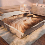 Angel of Light Velveteen Plush Blanket — Ethereal Golden Halo Throw for Spiritual Comfort, Gift