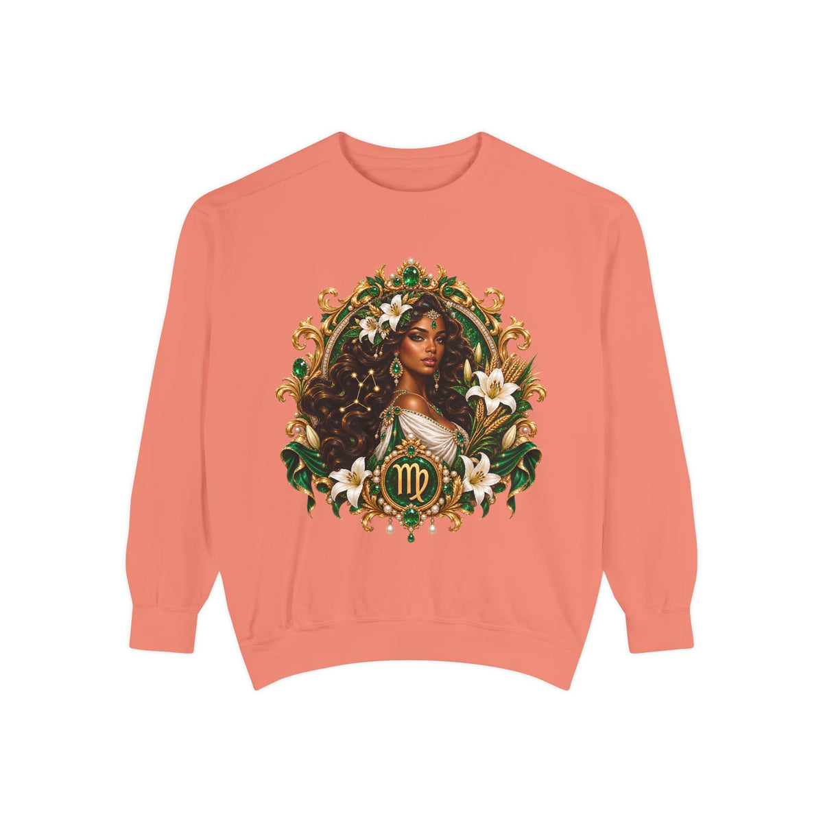 Virgo Zodiac Sweatshirt — Virgo Goddess & Owl Astrology Crewneck