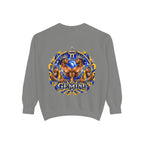 Gemini Zodiac Sweatshirt — Ornate Gold & Blue Gemini Crest