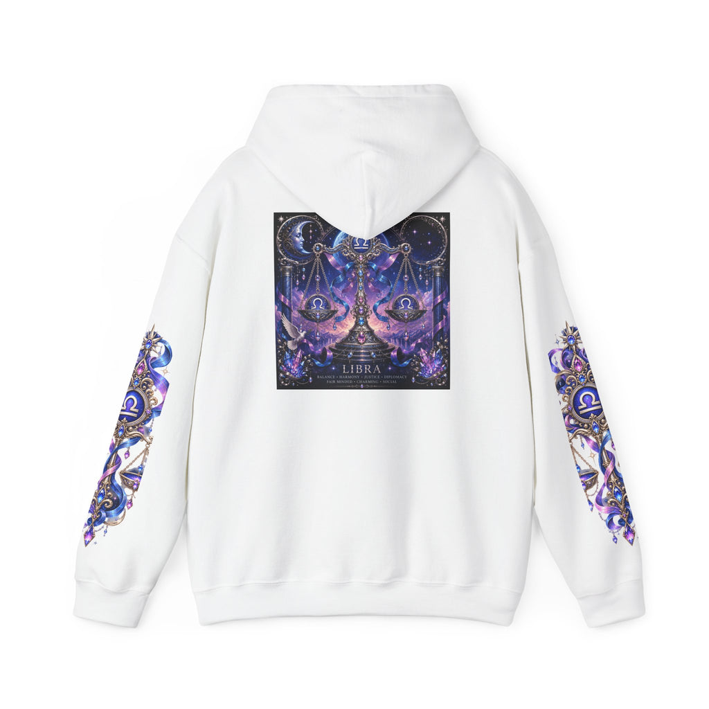 Libra Zodiac Hoodie — Celestial Scales Astrology Graphic Pullover