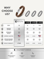Double Brown Braided Leather Bracelet