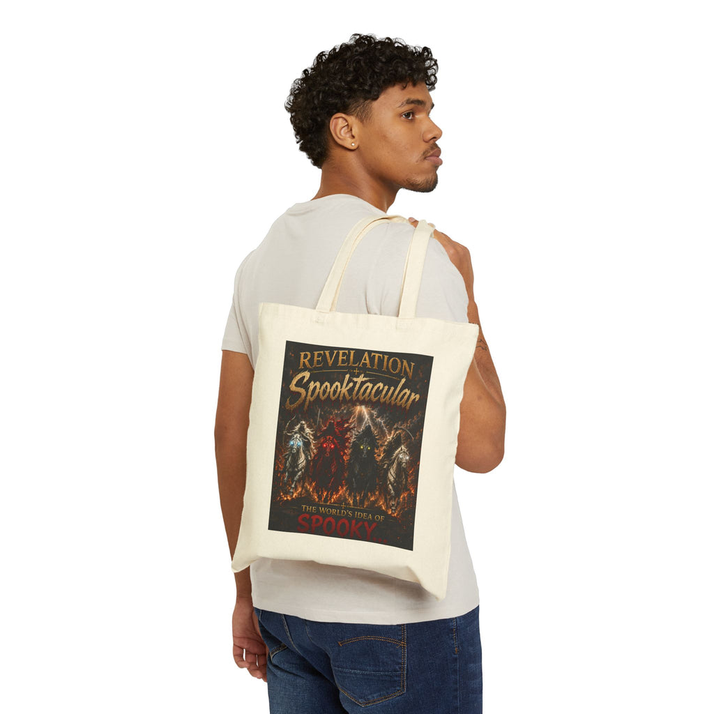 Spooktacular Revelation Halloween Tote Bag – Vintage Spooky Poster Canvas Tote