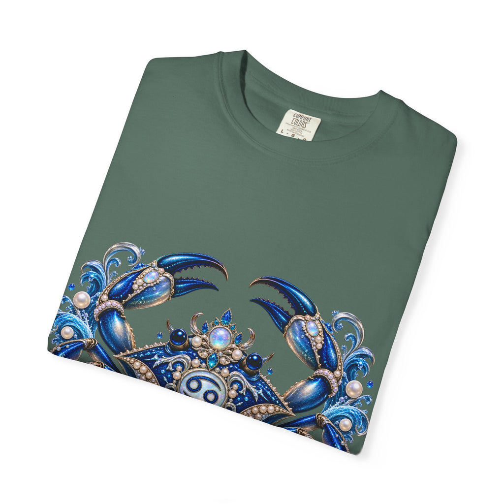Cancer Zodiac T-Shirt — Blue Crab Astrology Tee (Intuitive, Loyal, Nurturing)