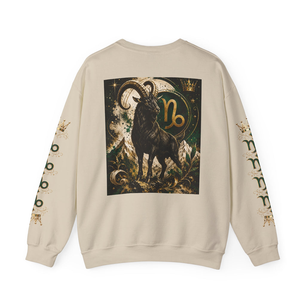 Capricorn Zodiac Crewneck Sweatshirt — Goat Astrology Graphic Pullover