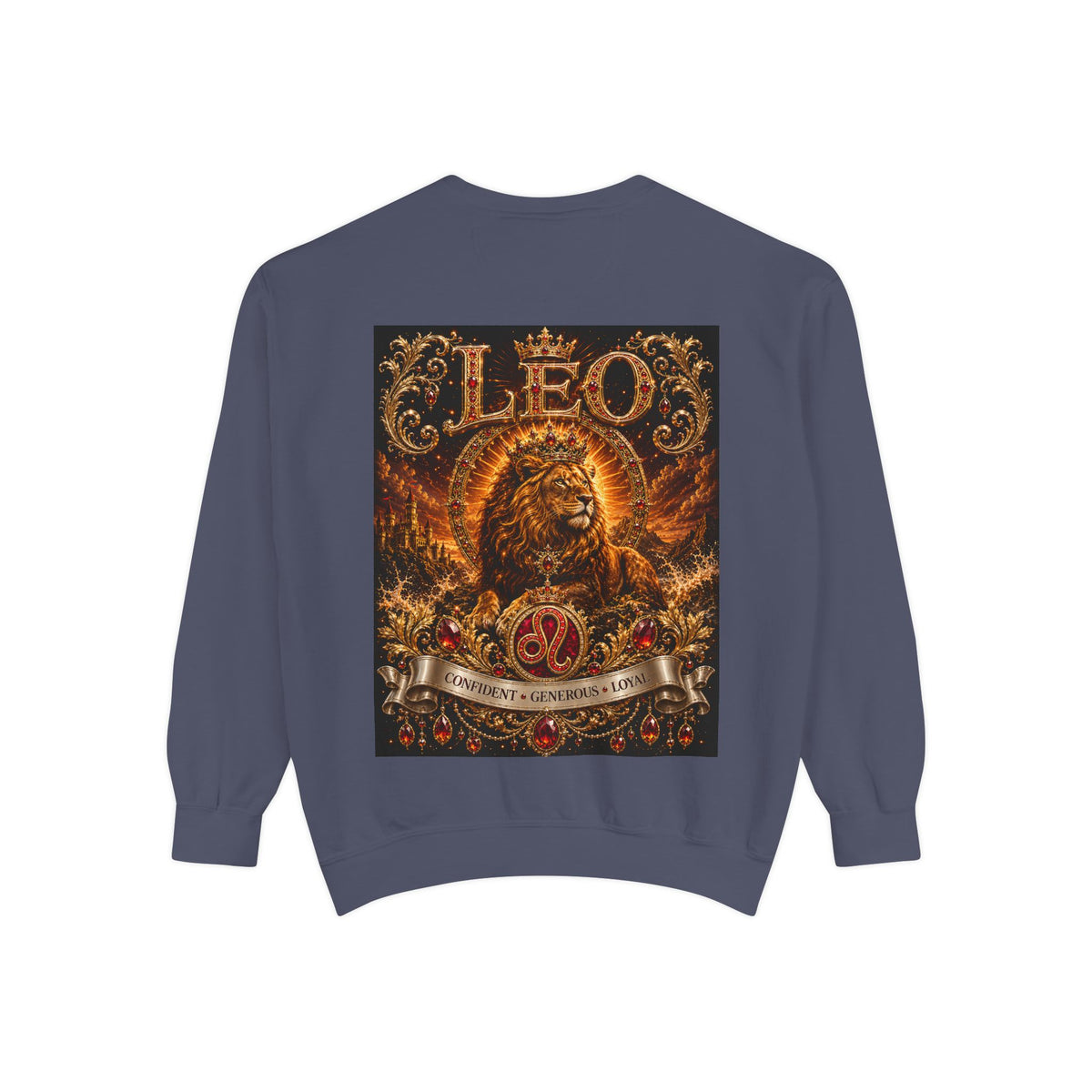 Leo Zodiac Lion Sweatshirt — Regal Astrology Graphic Crewneck