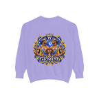 Gemini Zodiac Sweatshirt — Ornate Gold & Blue Gemini Crest