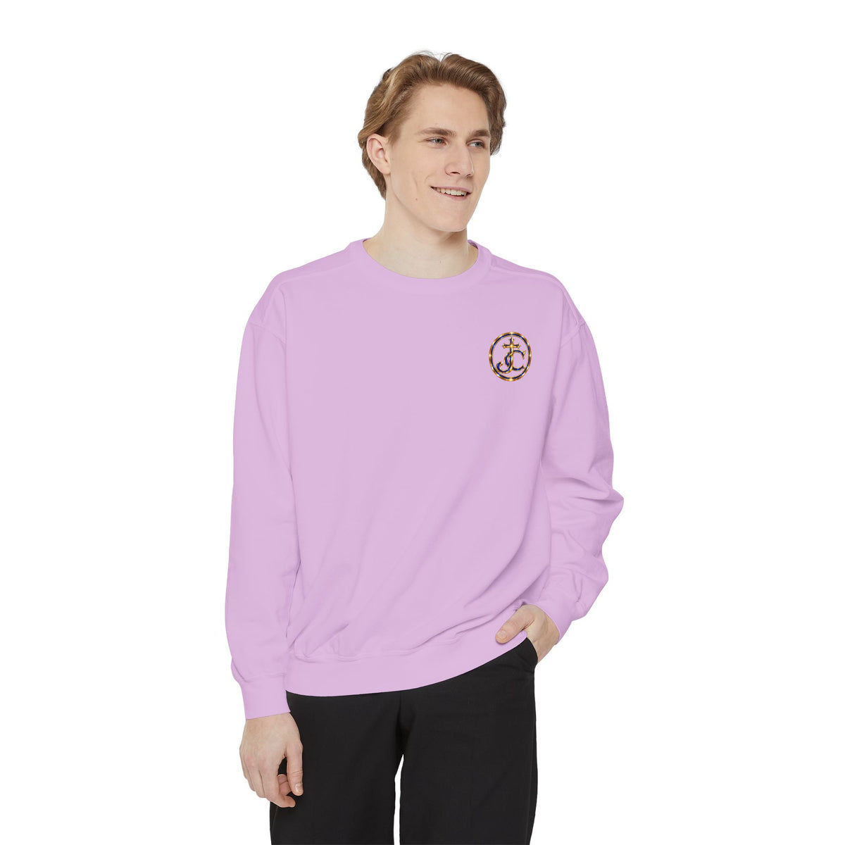 Religious Sweatshirt — “Jesus Christ Today, Tomorrow and Forever More” Crown Graphic