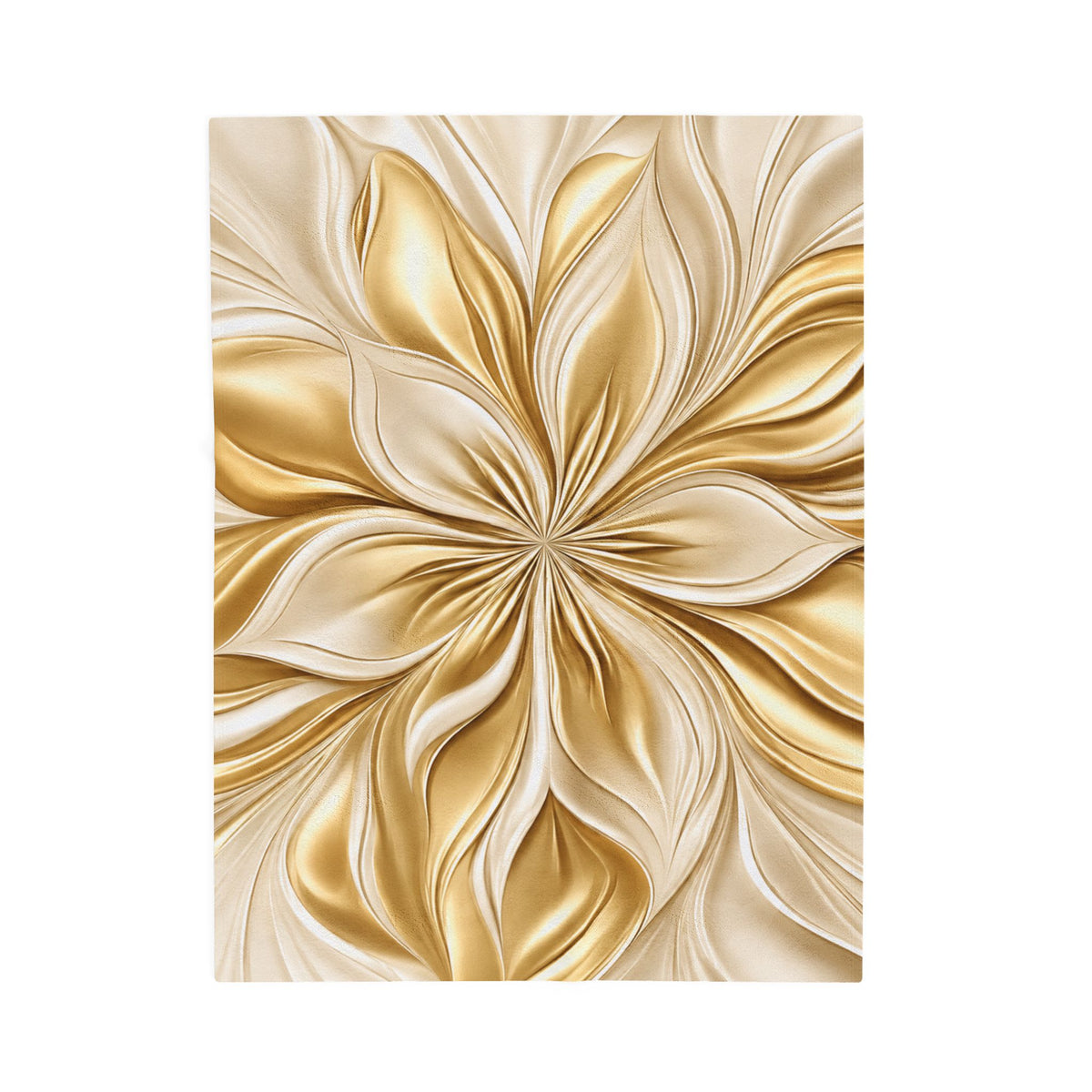 Gold Embossed Floral Velveteen Plush Blanket