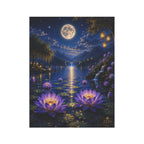 Moonlit Lotus Garden Flag — Decorative Outdoor Garden Banner