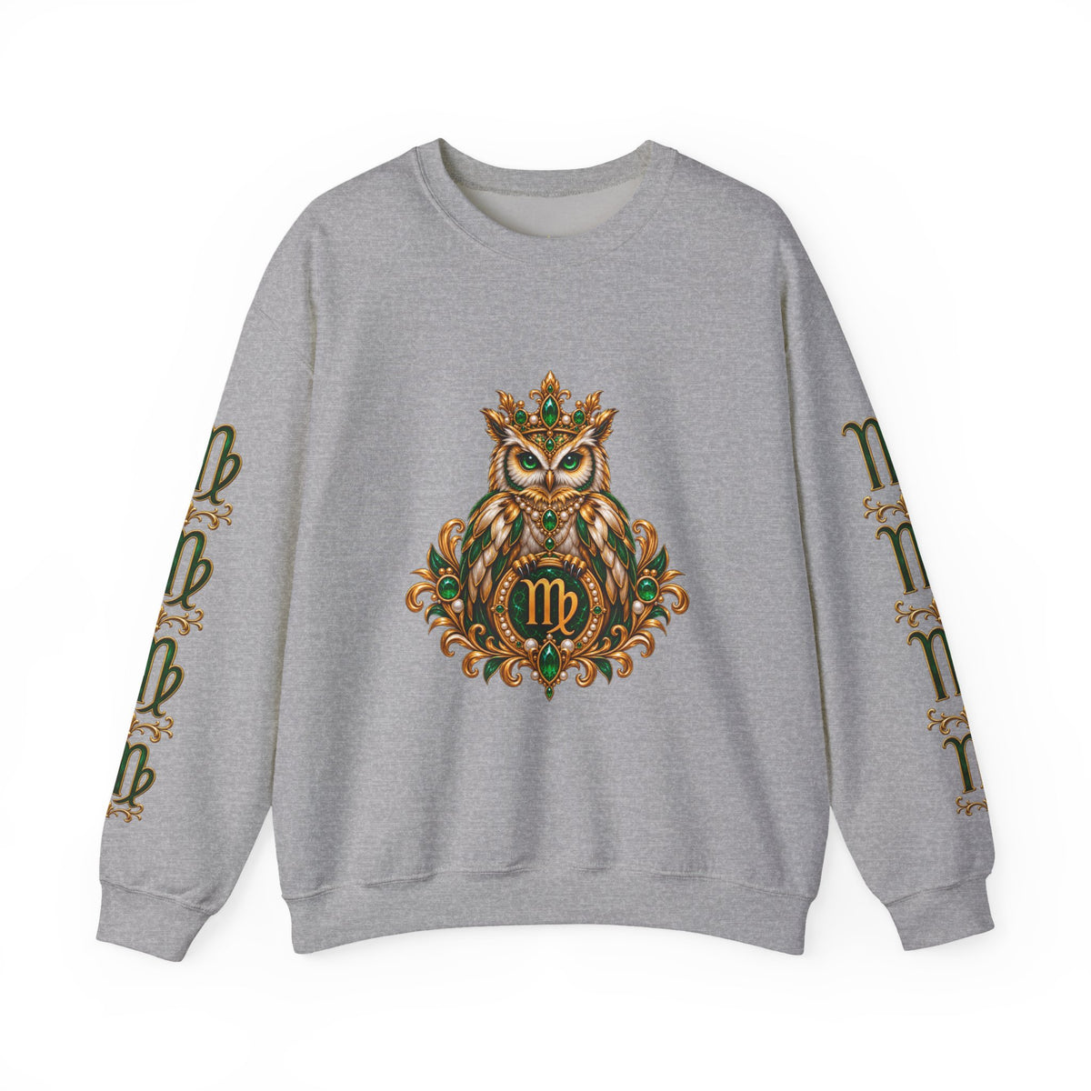 Virgo Zodiac Crewneck Sweatshirt — Owl Virgo Astrology Sweatshirt