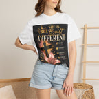 Christian Inspirational T-Shirt — "She Is Built Different / Built Right"