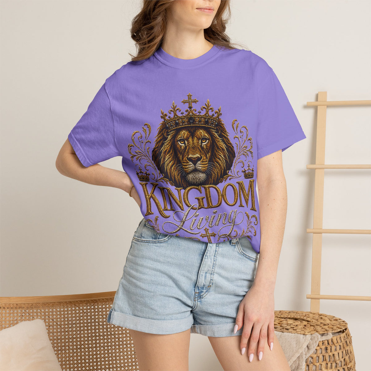 Kingdom Living T-Shirt — Regal Lion Christian Faith Tee